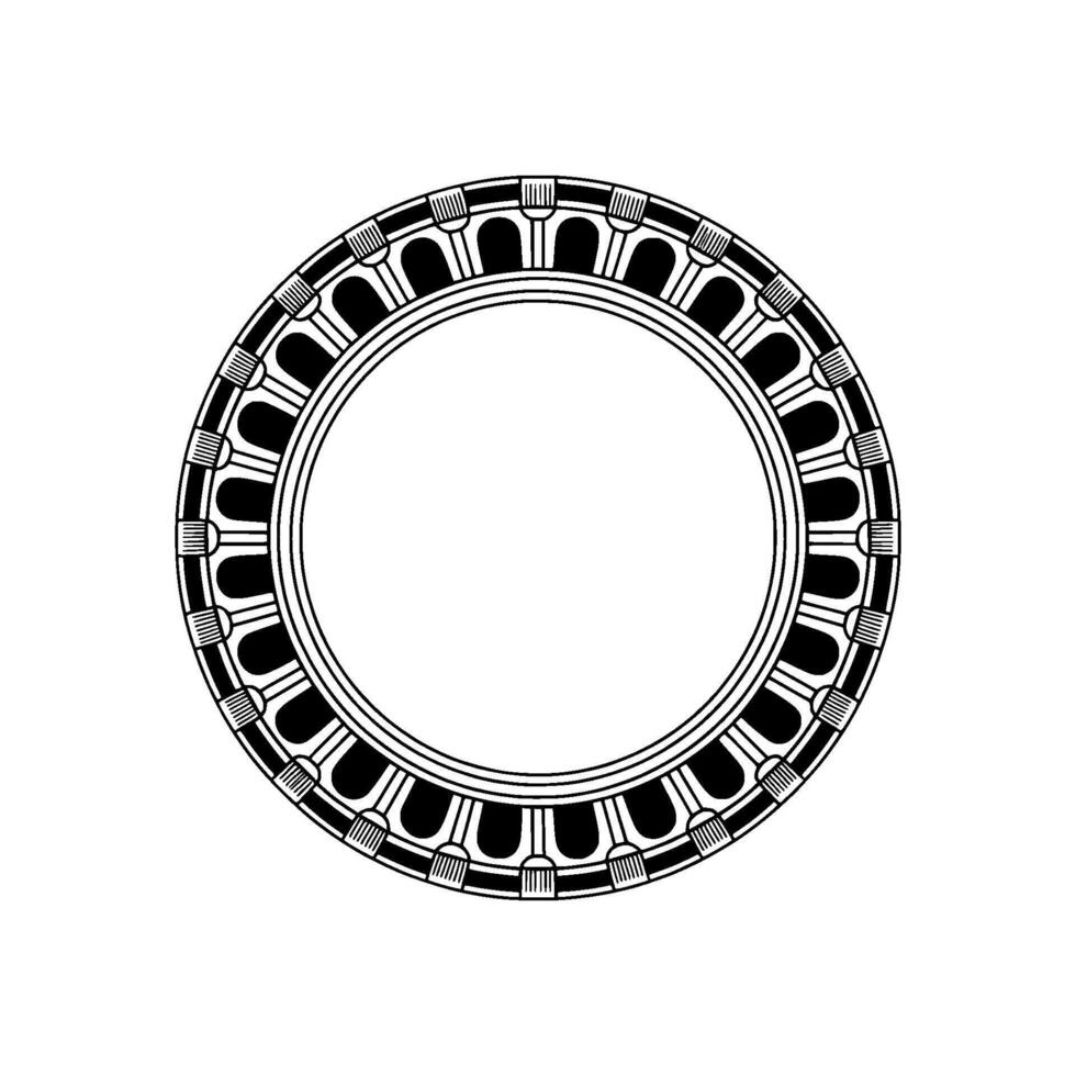 Geometric Circle Ornament, Minimalist, Symmetry vector