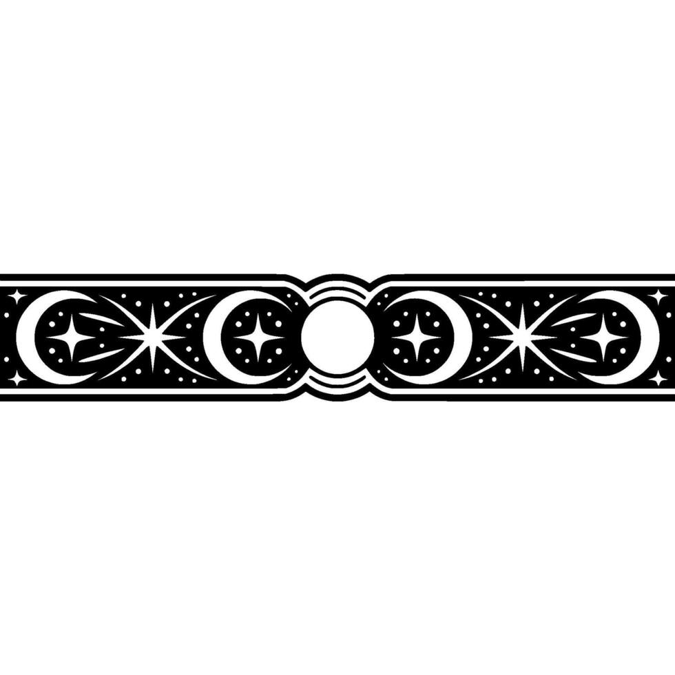 Celestial Border Ornate Moon Star vector