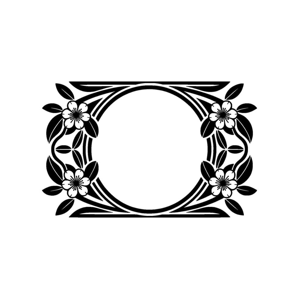Art Nouveau Floral Initial Ornament, Elegant vector