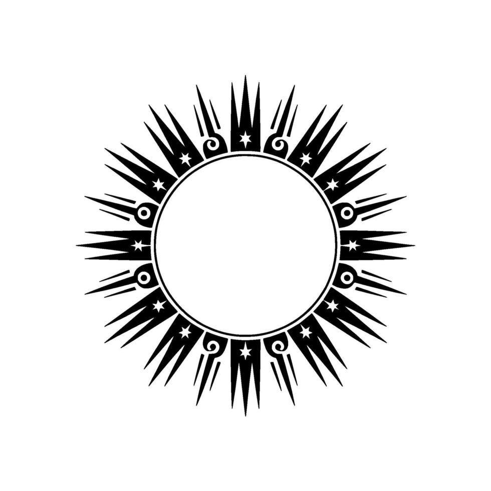 Celestial Tribal Frame, Ancient Starburst vector