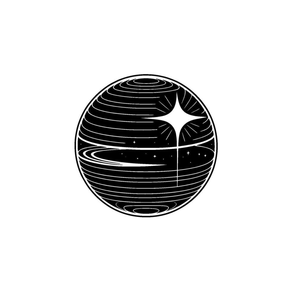 Celestial Sphere, Minimalist Starburst Emblem vector