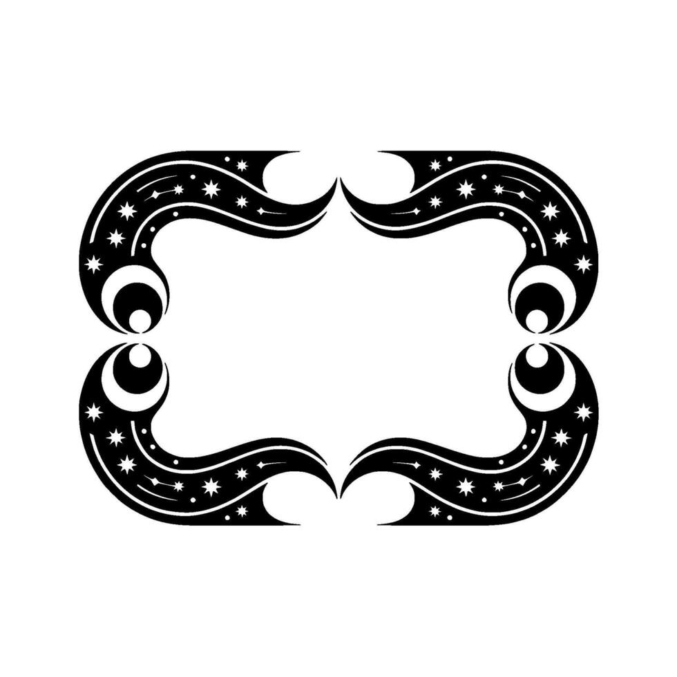 Stylized Tribal Frame with Starburst Accents vector