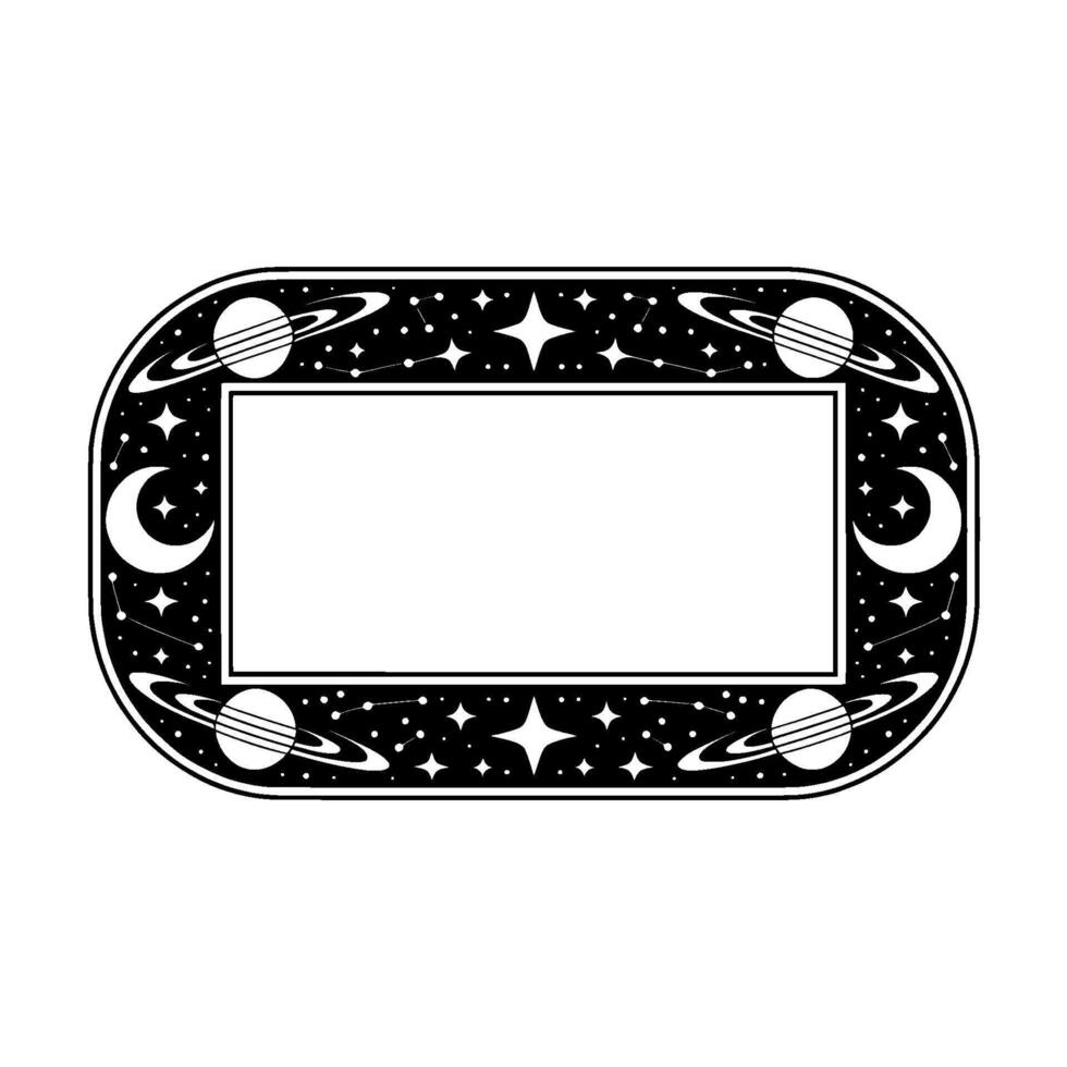 Retro Cosmic Frame Celestial for Digital Content vector