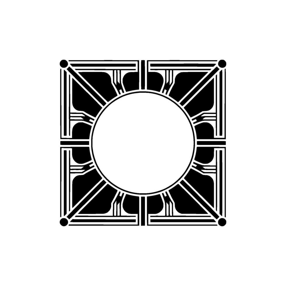 Geometric Deco Frame, Minimalist , Blank Space, Circle vector
