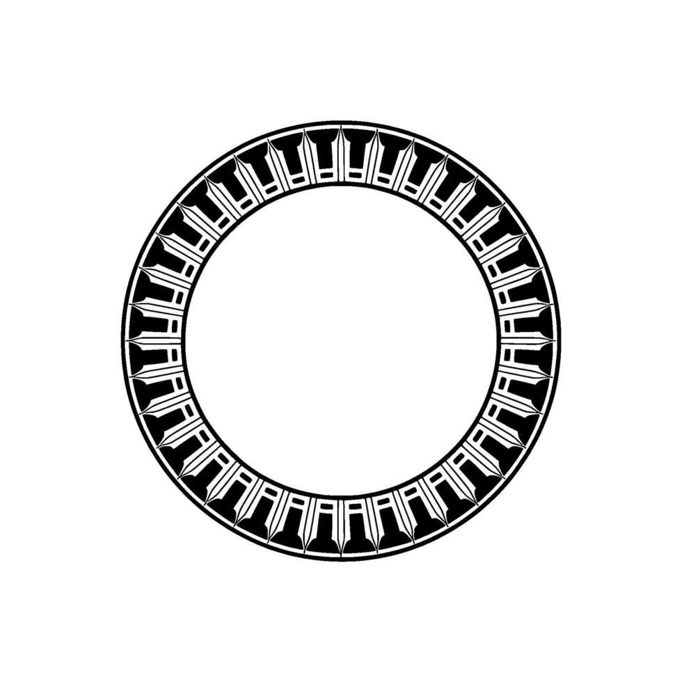 Geometric Portal Stylized Circular Frame, Minimalist vector