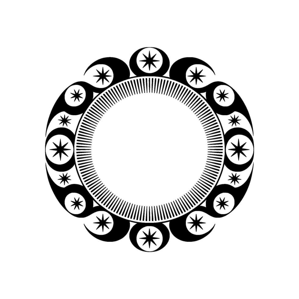 Celestial Circle Lunar Motif, Symbolic, Moon vector