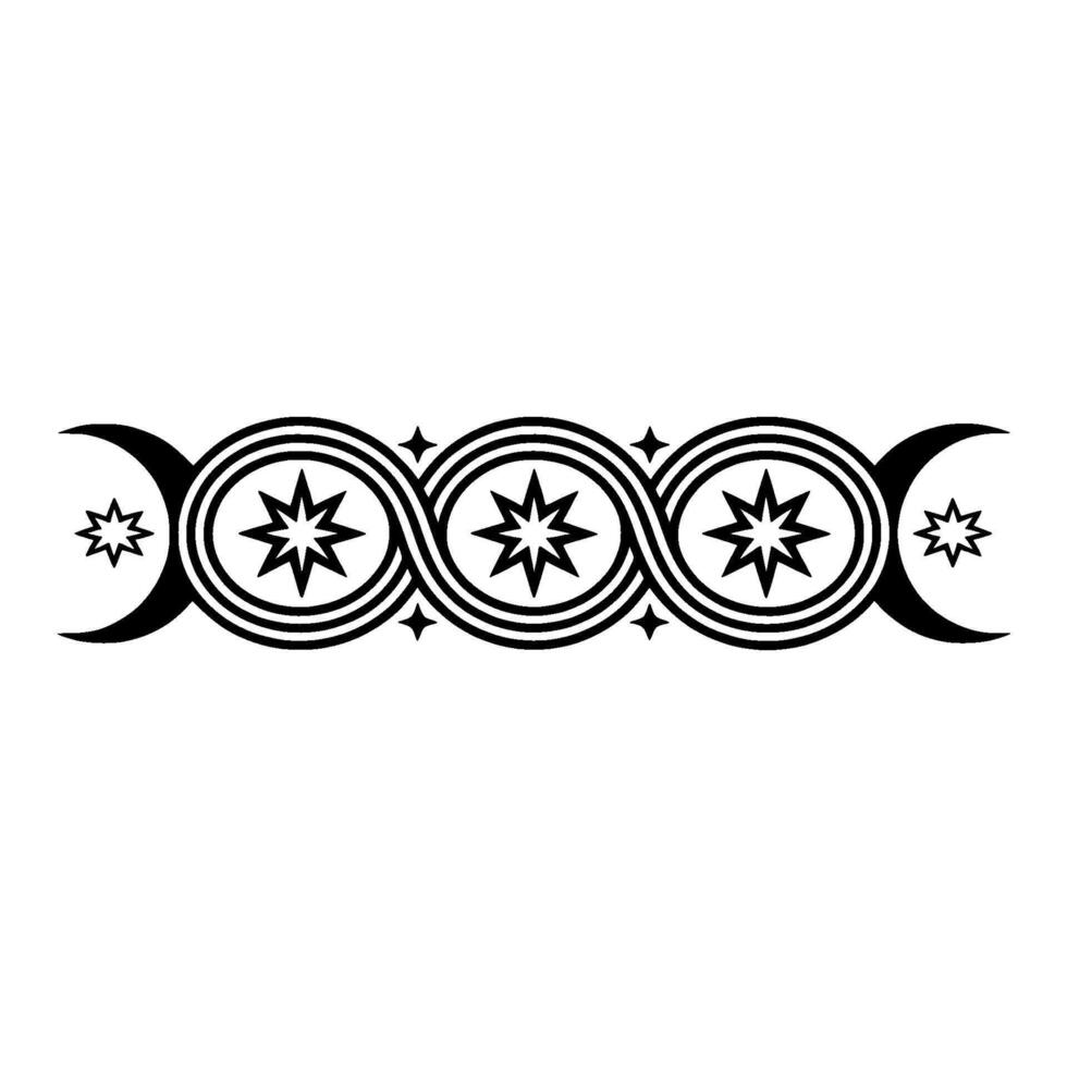 Celestial Spiral Moon Phases Starry Ornamentation vector