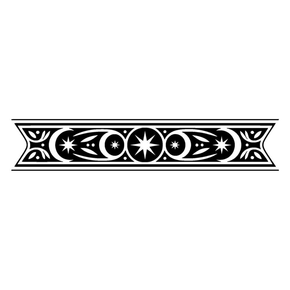 Ornate Starburst Border, Vintage Decorative Element vector