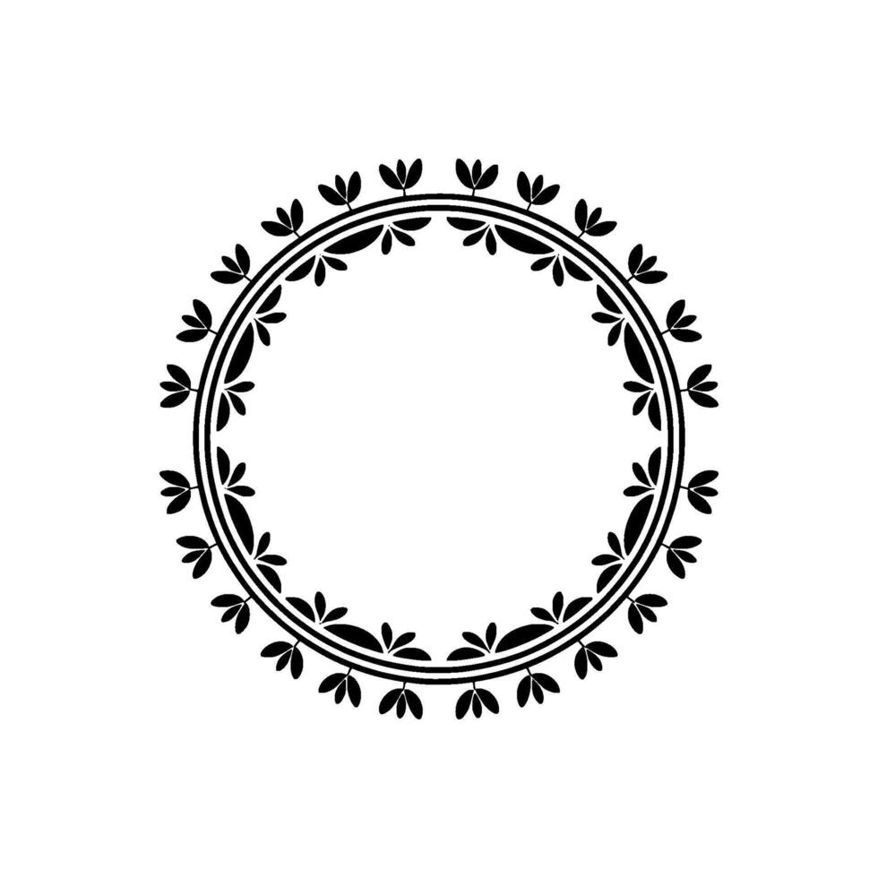 Elegant Botanical Circle Frame, Vintage Style - Foliage vector