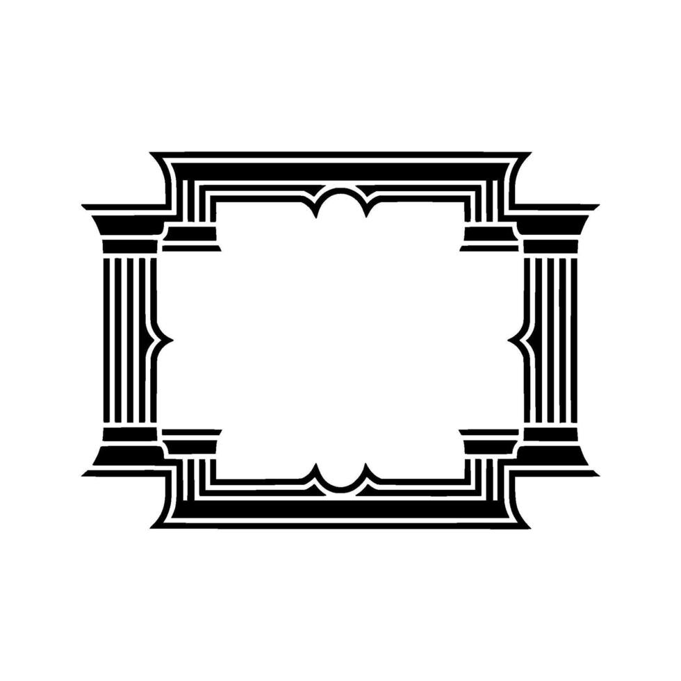 Art Deco Frame, Geometric Elegance, Shadow Detail vector