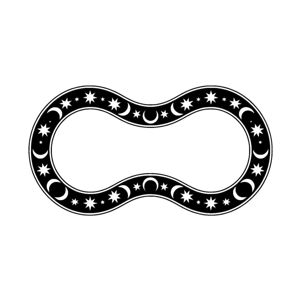 Celestial Loop Moon Phases Starry Border vector
