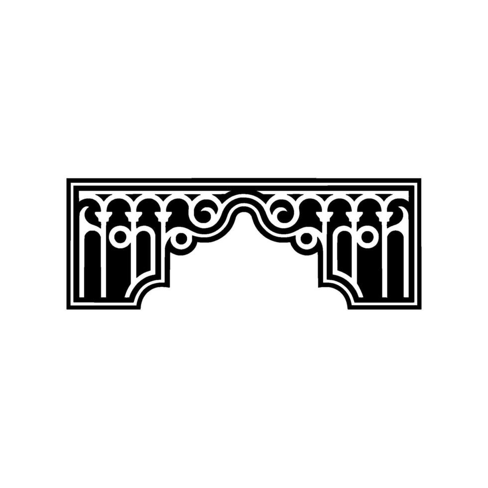 Art Nouveau Ornament Border, Geometric Detail vector