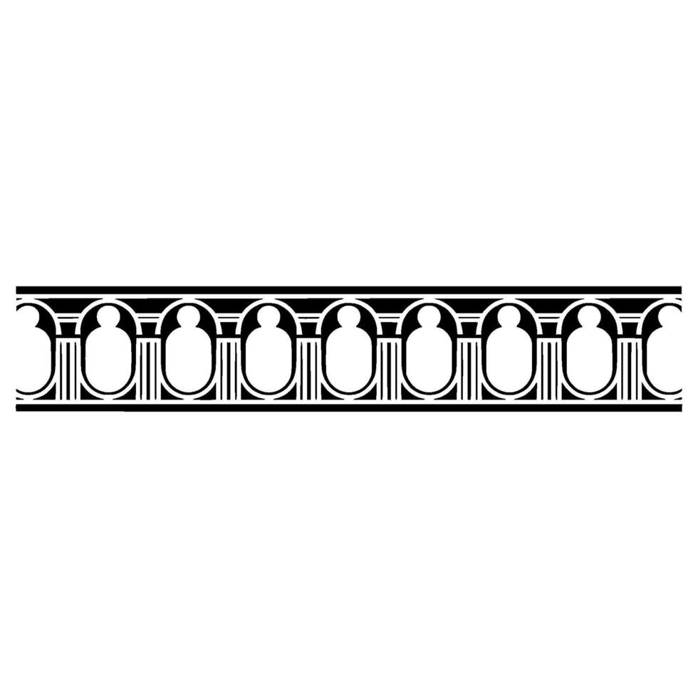 Art Deco Ornament Border, Geometric , Vintage Style - Line vector