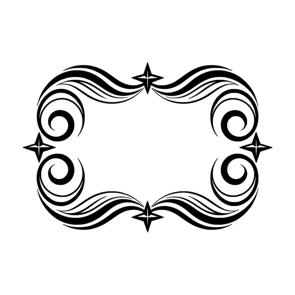 Intricate Black Grey Ornamental Frame, Vintage vector