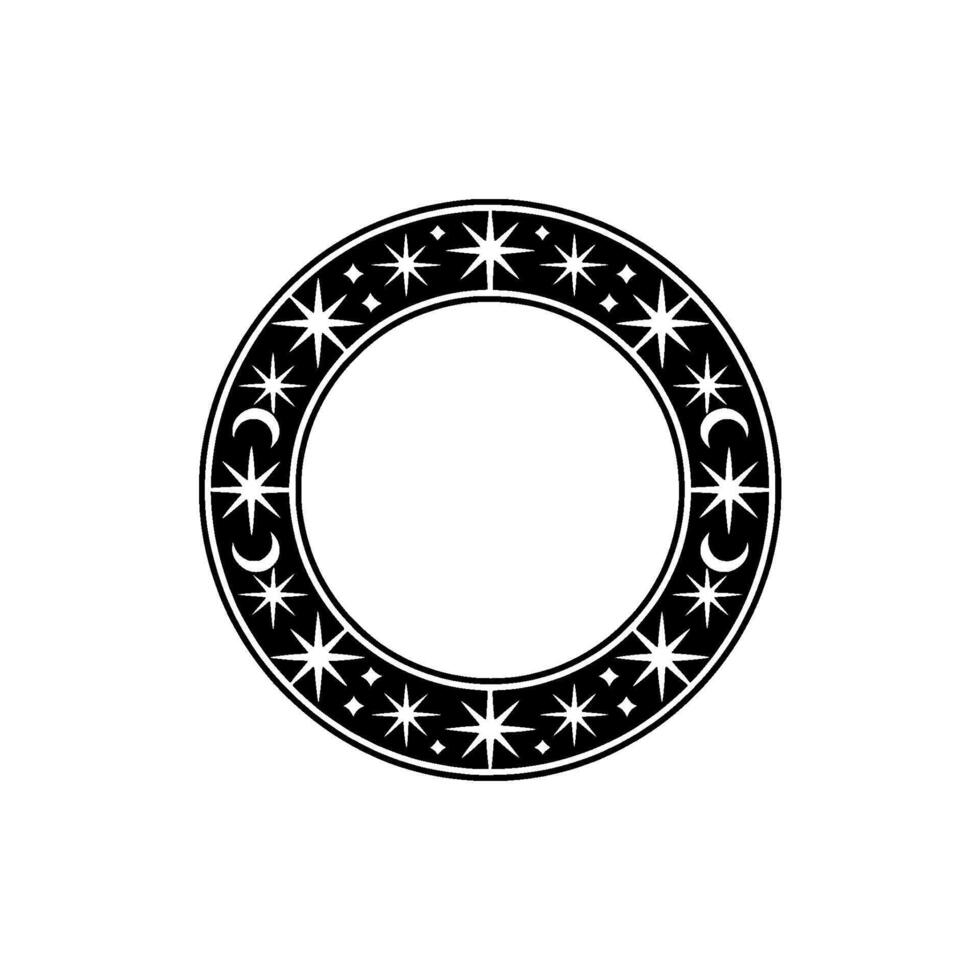 Celestial Circle Ancient Symbol, Mystical vector