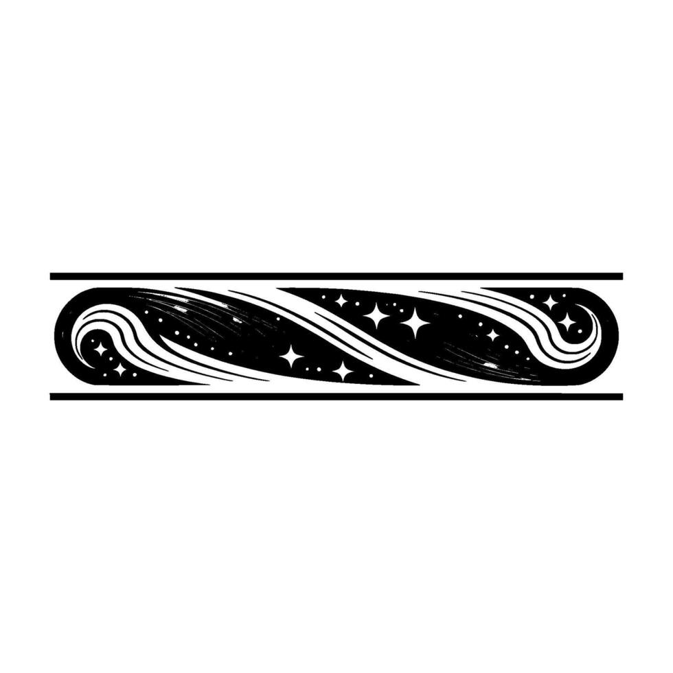 Celestial Swirl Border, Vintage Deco vector
