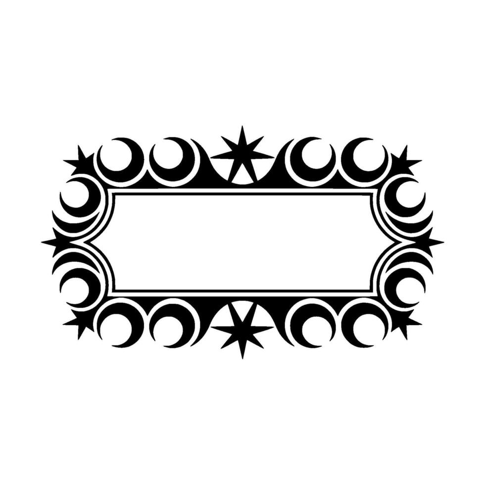 Celestial Tribal Frame Vintage, Ornamental, Decorative Border vector