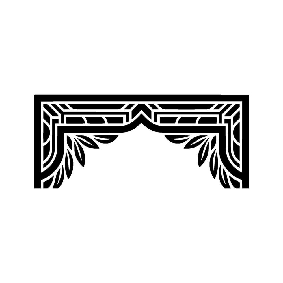 Art Deco Archway Ornament, Geometric, Frame vector