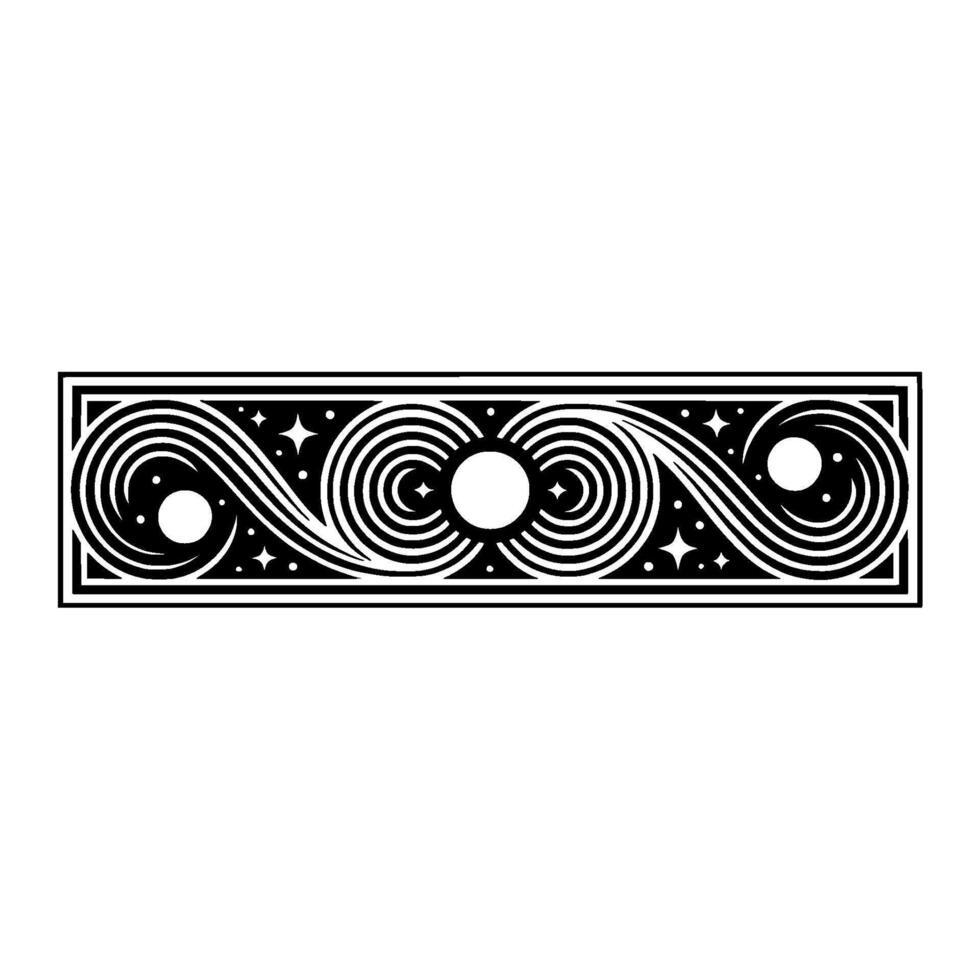 Geometric Spiral Ornament, Celestial Motif vector