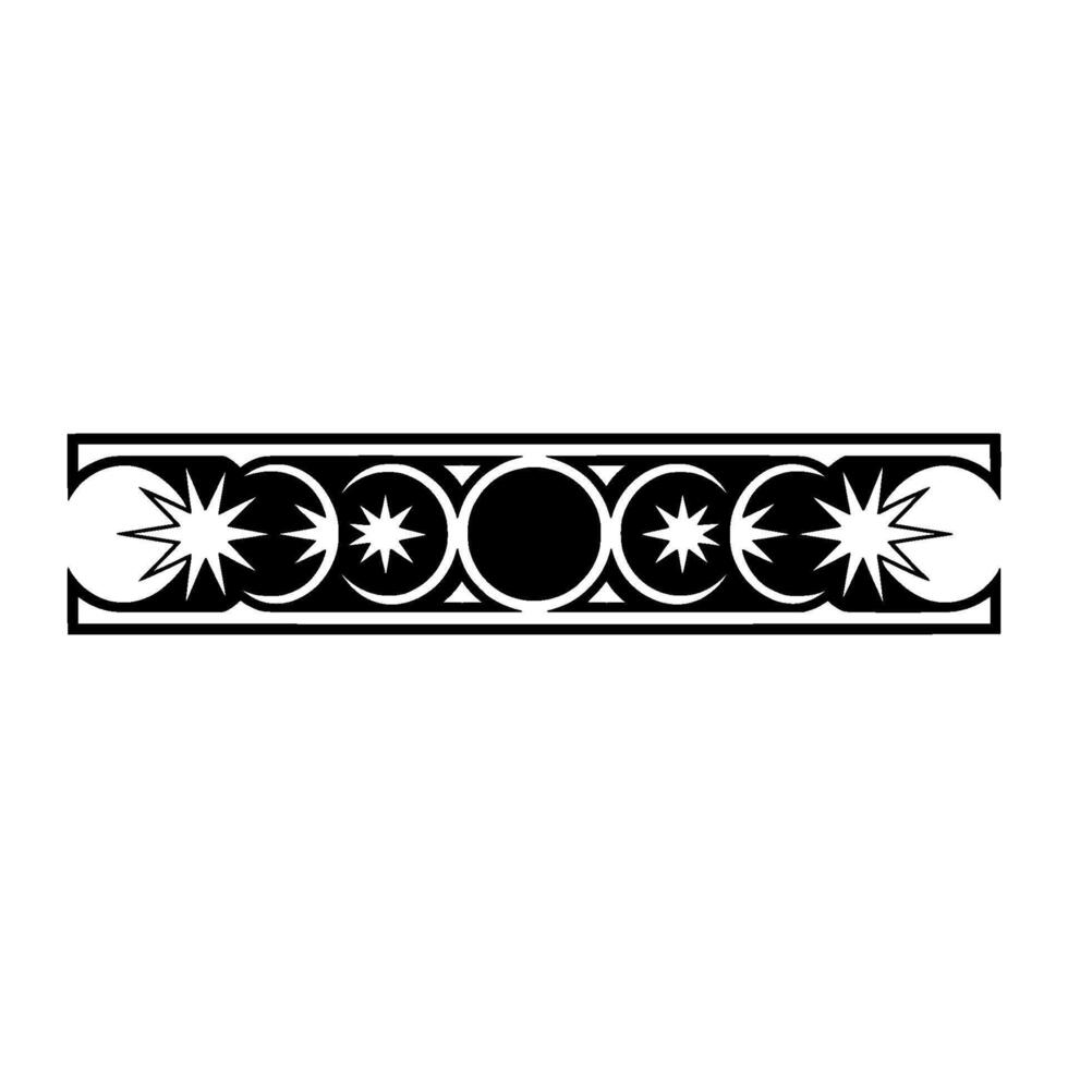 Celestial Border Geometric Star Ornament vector