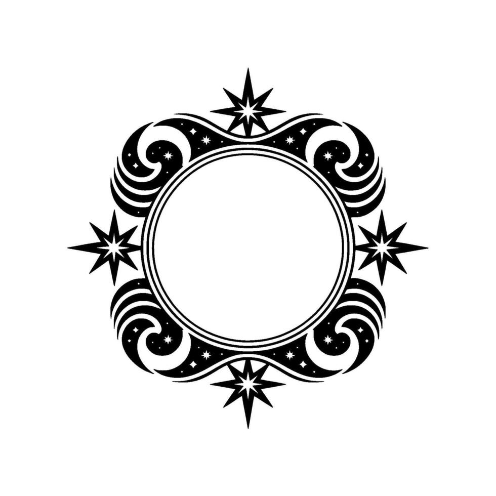 Celestial Tribal Frame Elegant Border vector