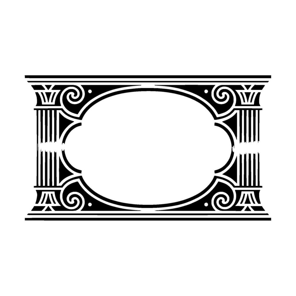 Art Deco Frame, Elegant Ornamentation, Vintage, Oval vector
