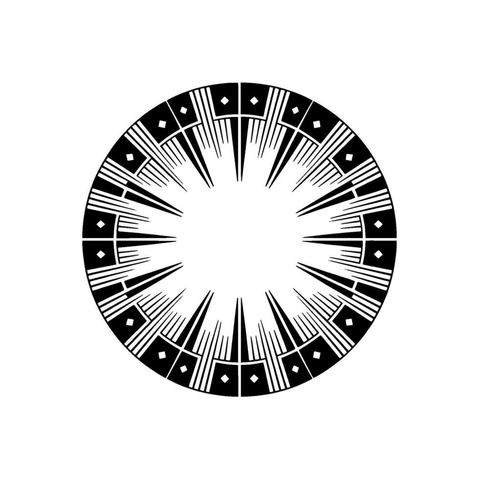 Geometric Radial Pattern, Black White, Minimalist vector