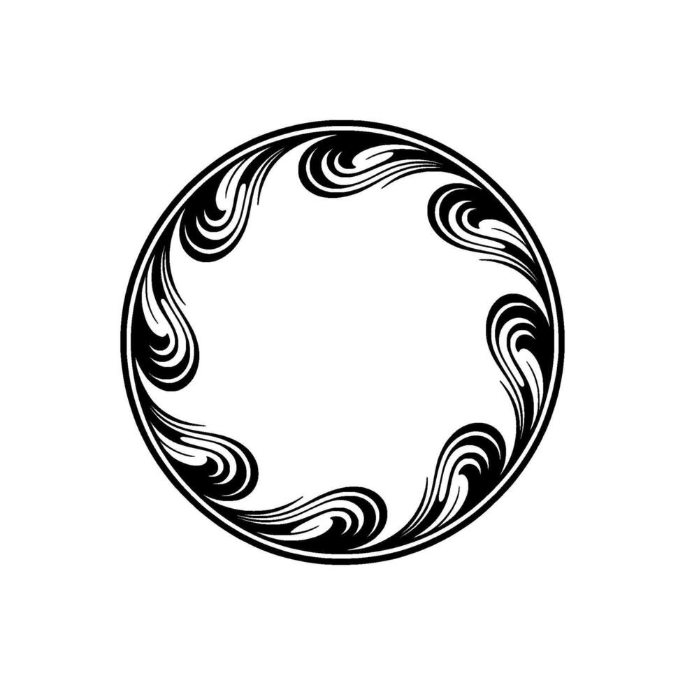 Elegant Circular Wave Border, Minimalist vector