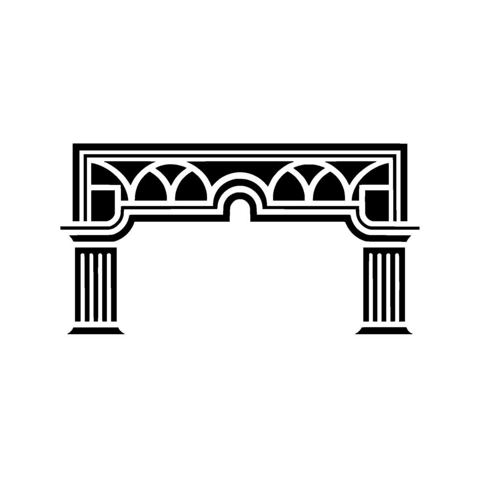 Art Deco Archway, Geometric Ornamentation, Minimalist, Style vector