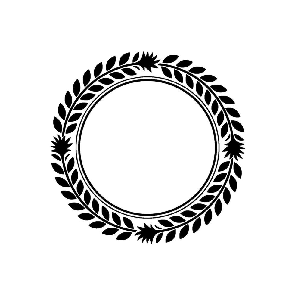 Elegant Laurel Wreath Border, Minimalist, Floral vector