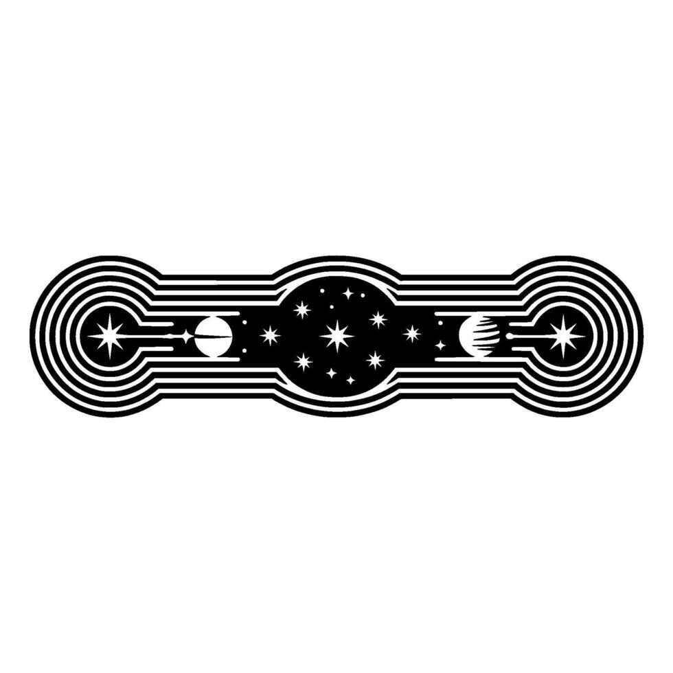 Celestial Circuit Minimalist Cosmos vector