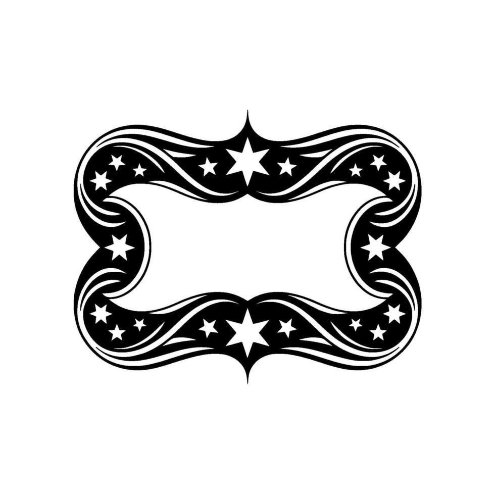 Celestial Ornament Stylized Star Frame, Stars vector