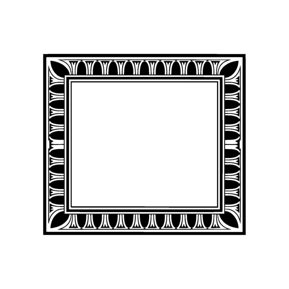Geometric Deco Frame, Elegant Border, Vintage, Square vector