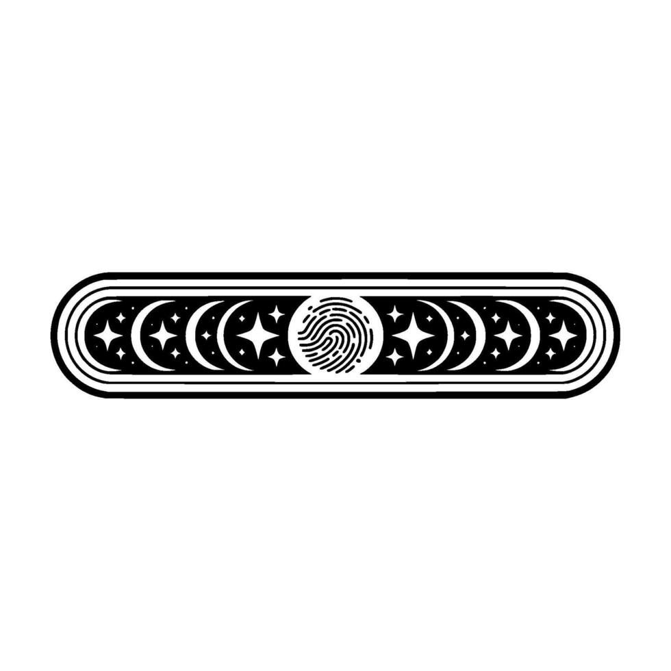 Celestial Fingerprint Lunar Cycle Identity vector