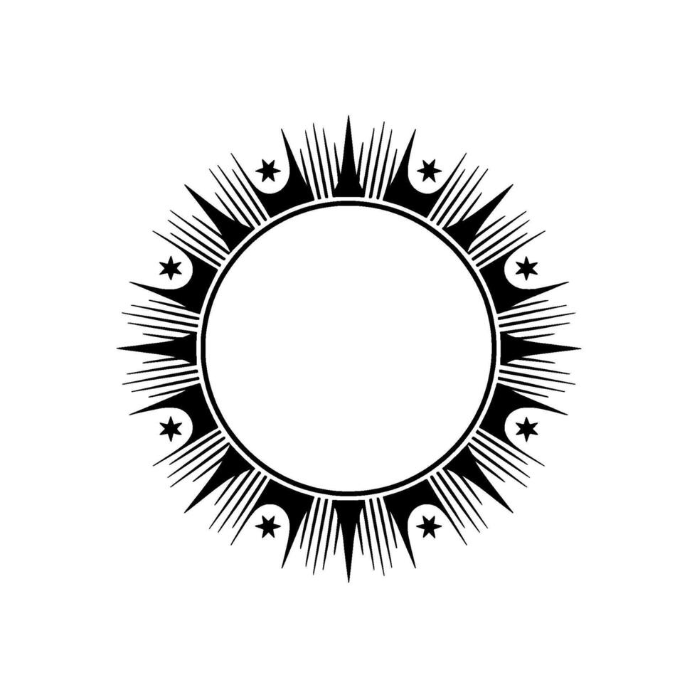 Celestial Border, Starry Emblem, Circular vector