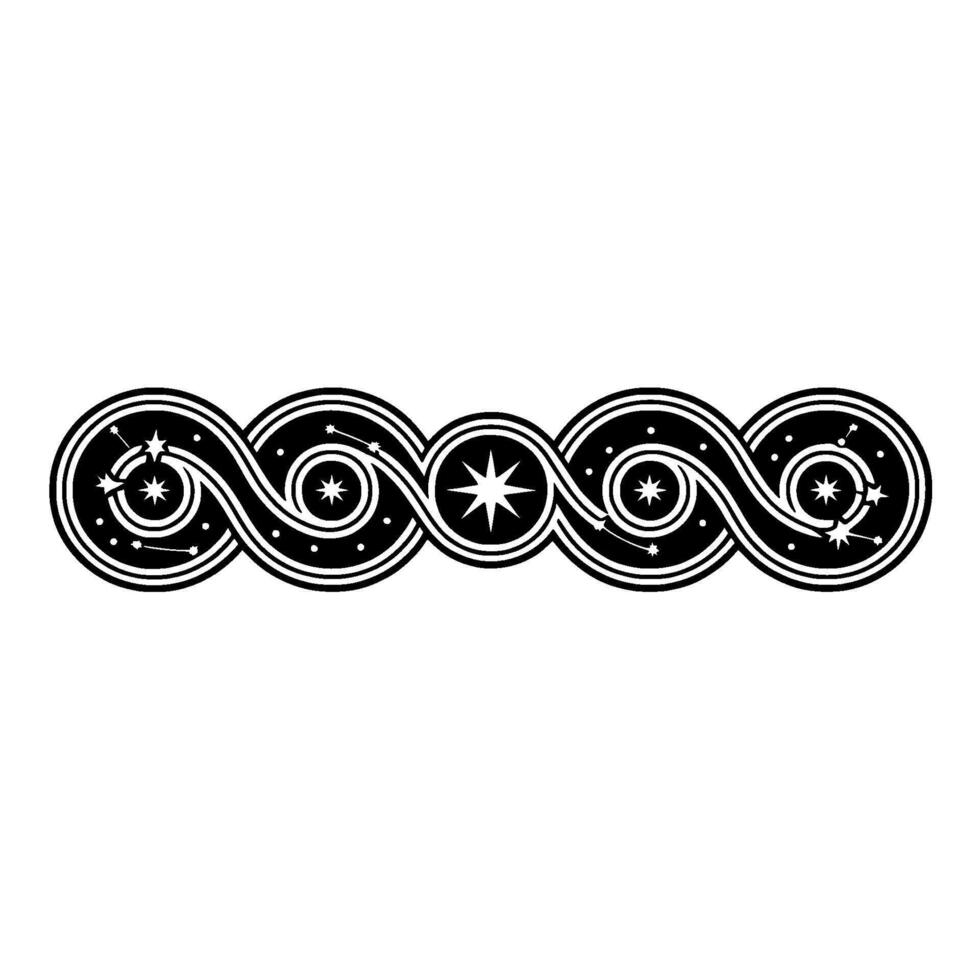Celestial Swirl Border, Vintage Celtic vector