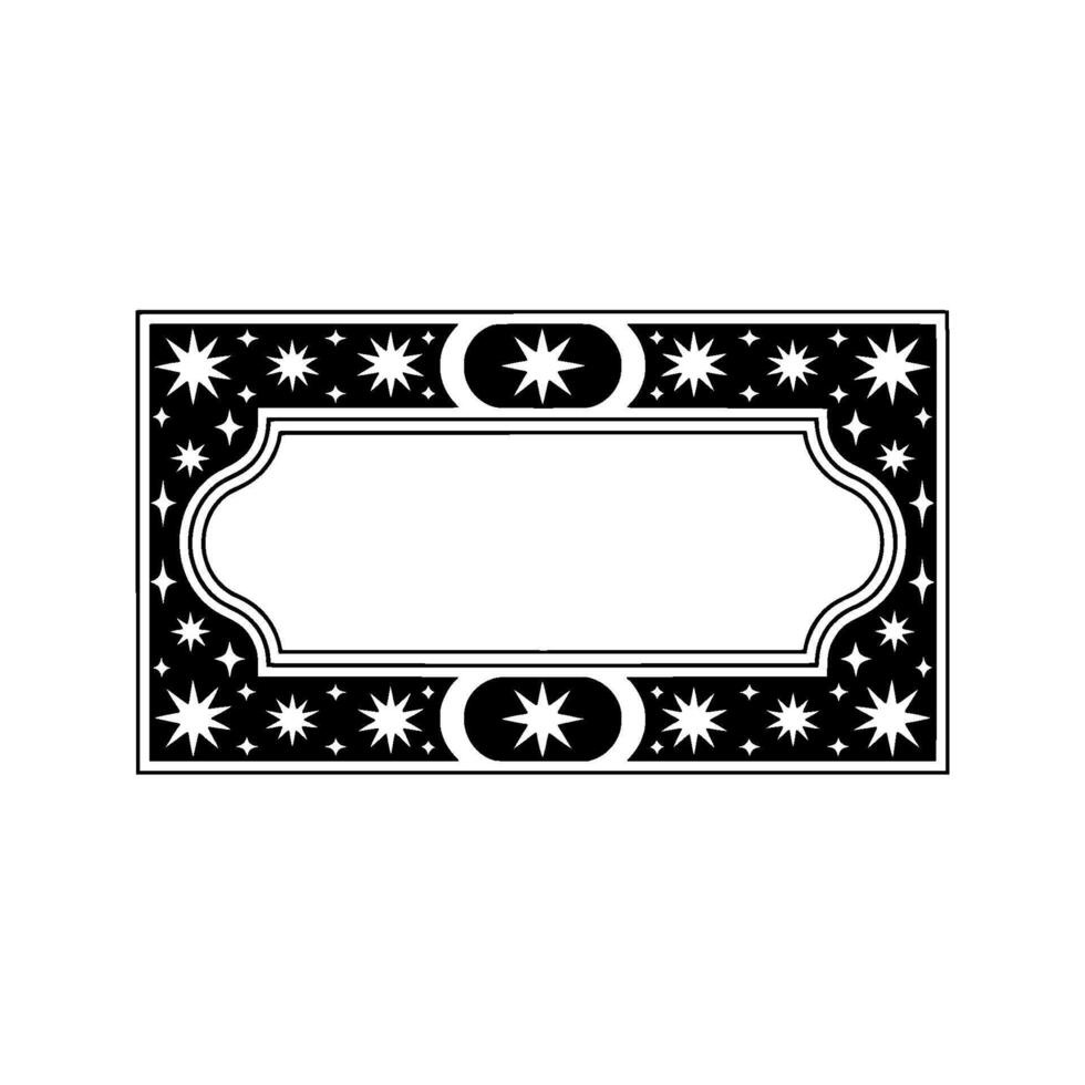 Celestial Frame Vintage Moon Star Border, Stars vector