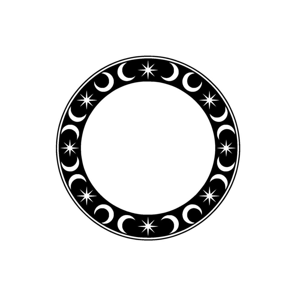 Celestial Circle Lunar Phases Starry Magic vector