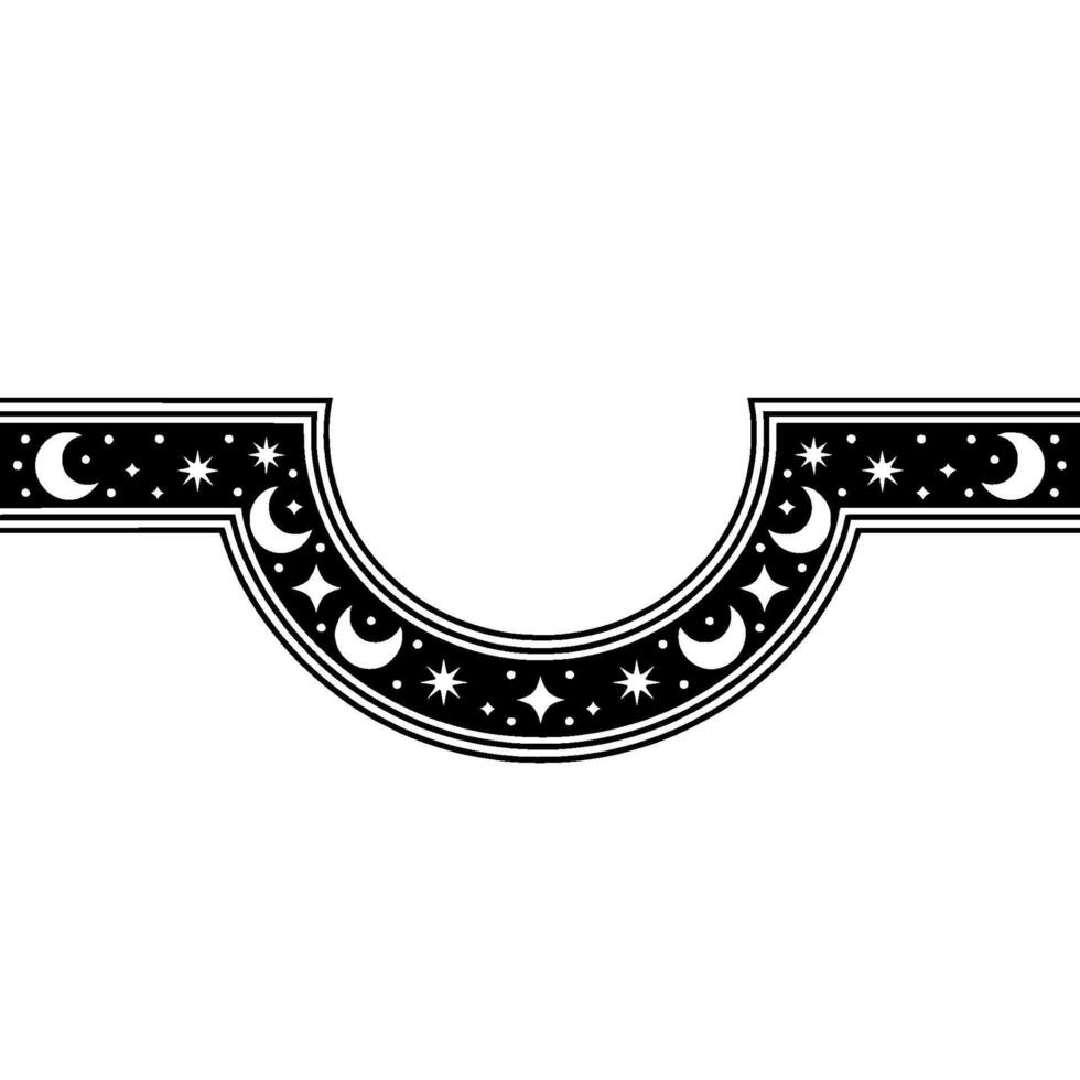 Celestial Border Moon Star Deco vector