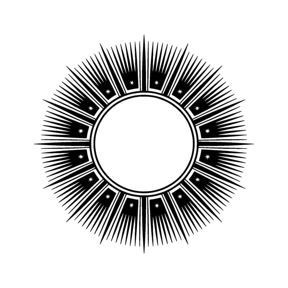 Celestial Radiance Stylized Starburst Emblem vector