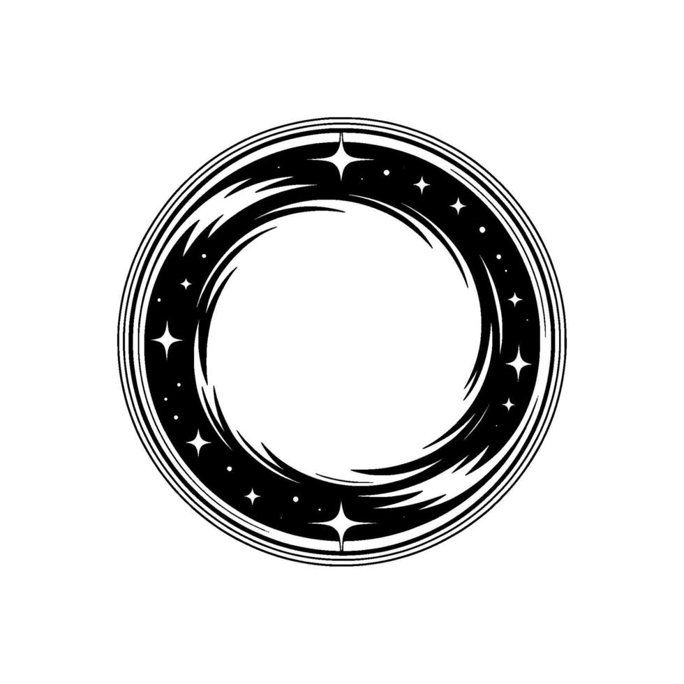 Celestial Vortex Abstract Starburst Emblem, Circle vector