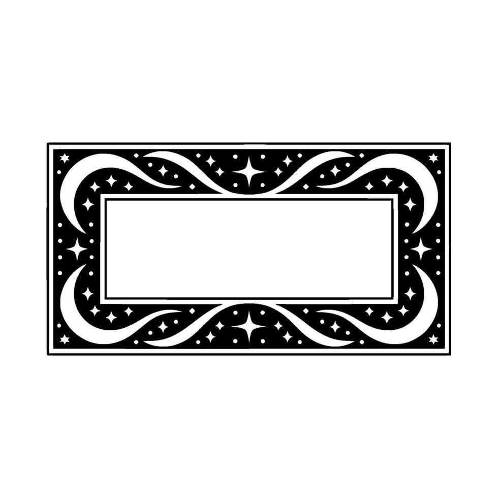 Ornate Black White Frame, Celestial , Blank Space vector
