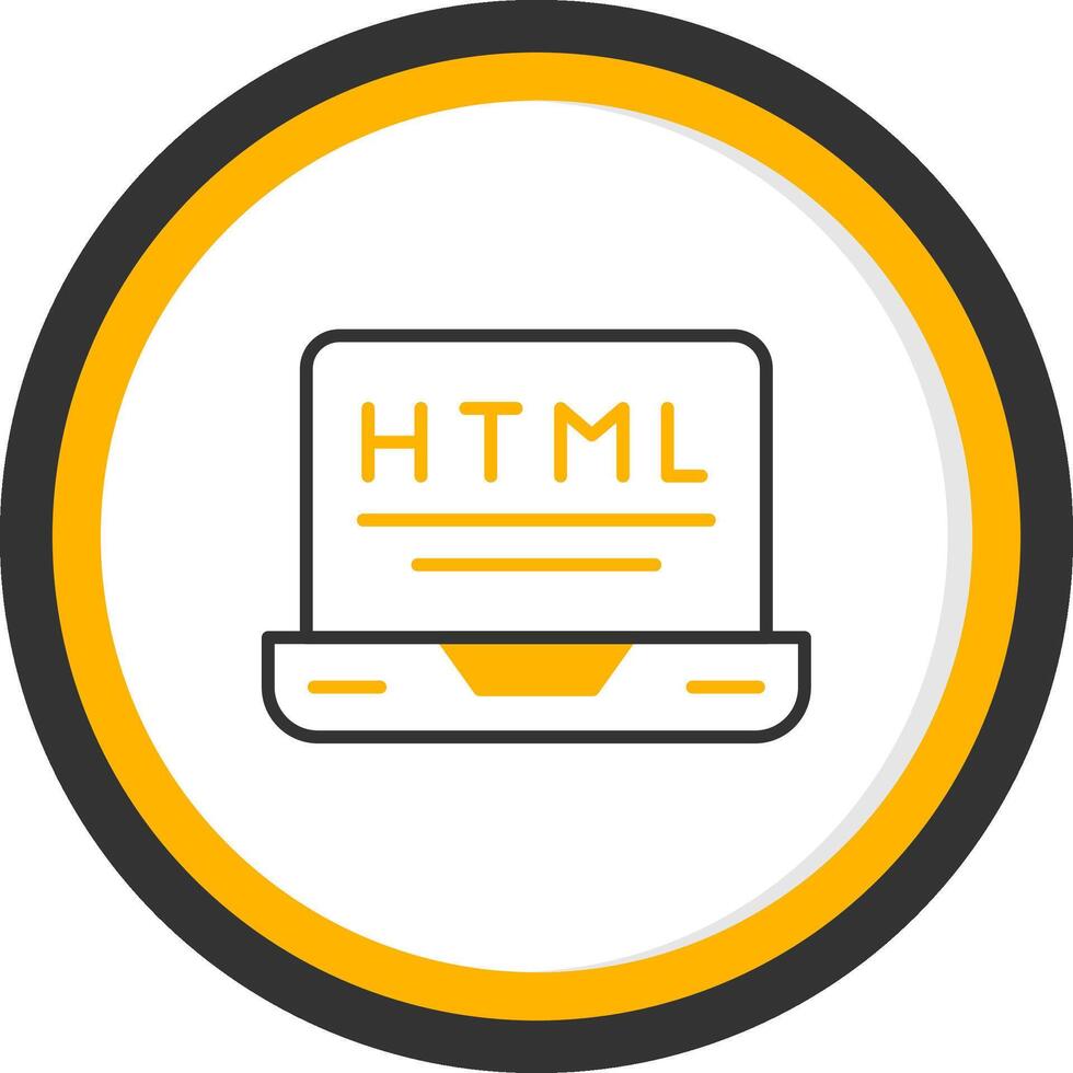 HTML Markup File Icon Line Two Color Circle vector