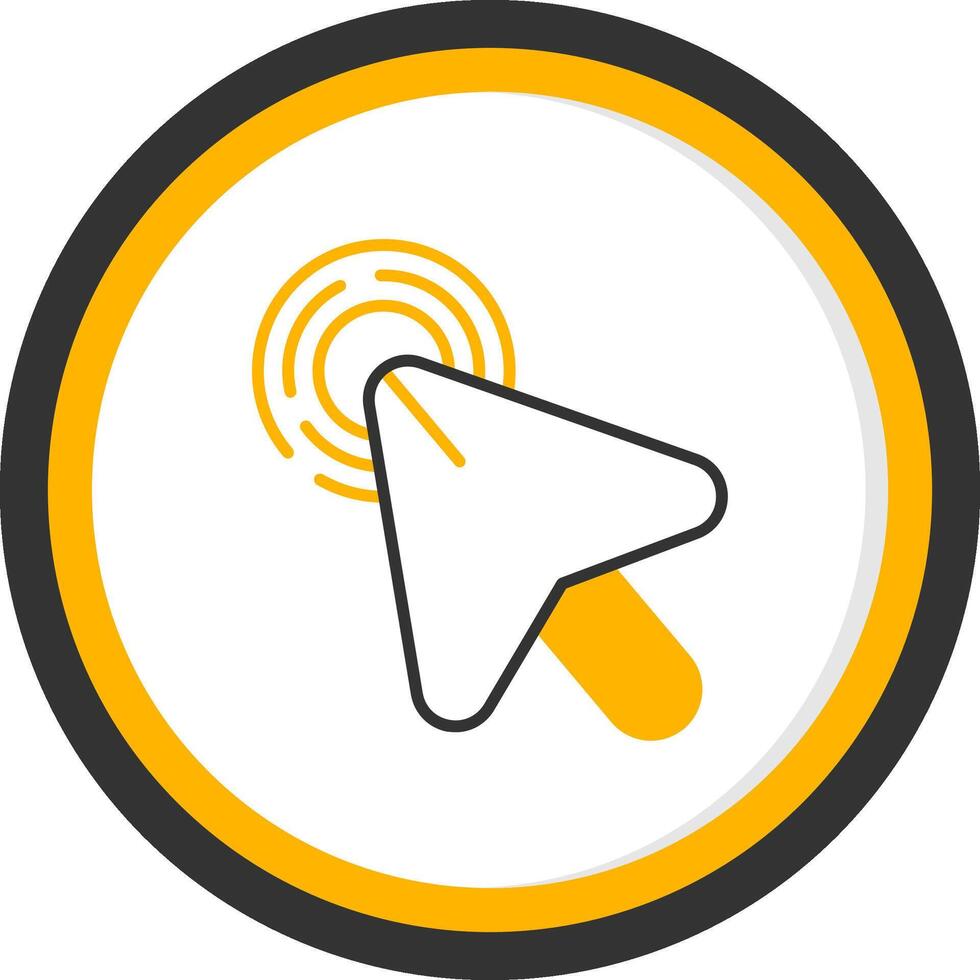 soltero ratón hacer clic línea dos color circulo vector