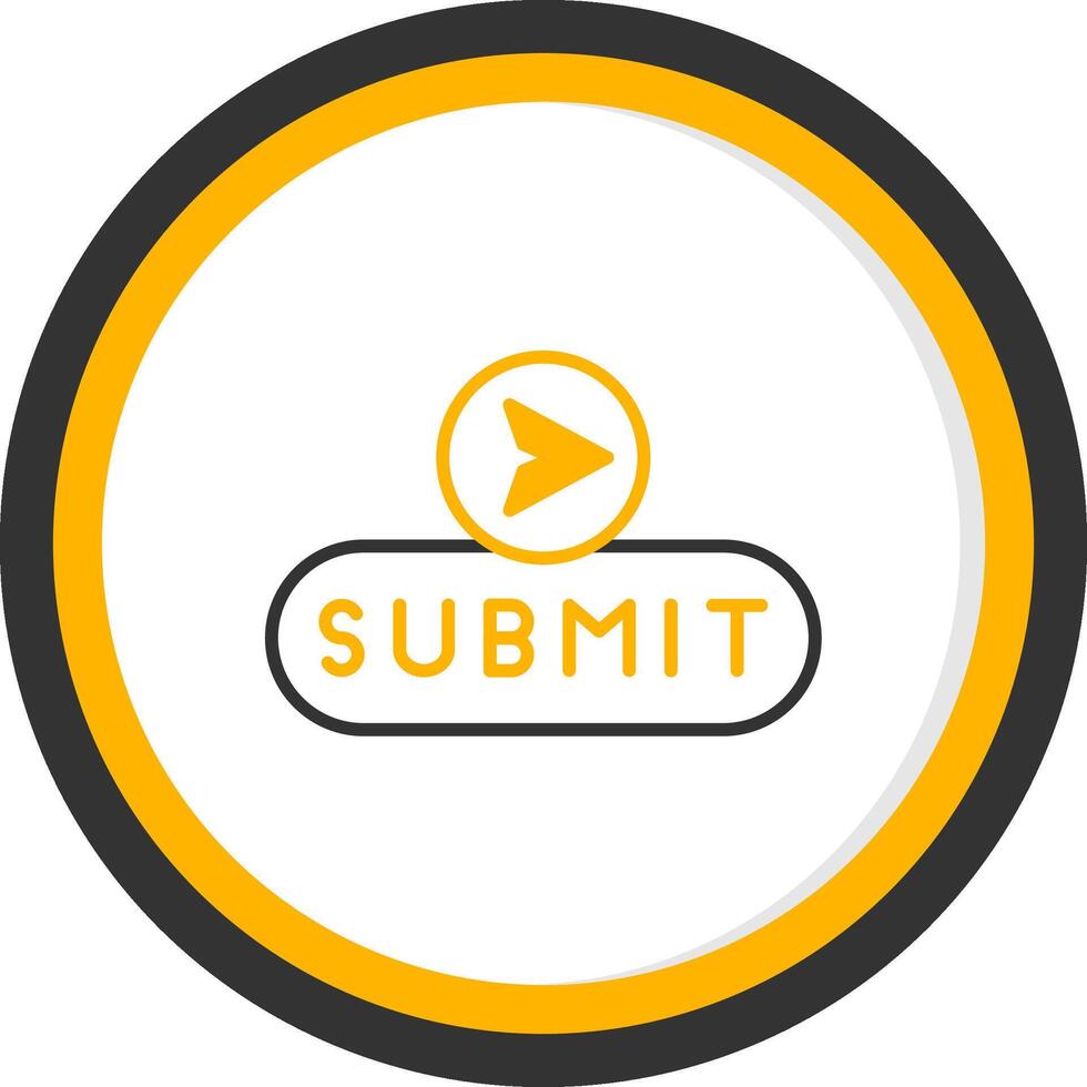 Submit Form Button Line Two Color Circle vector