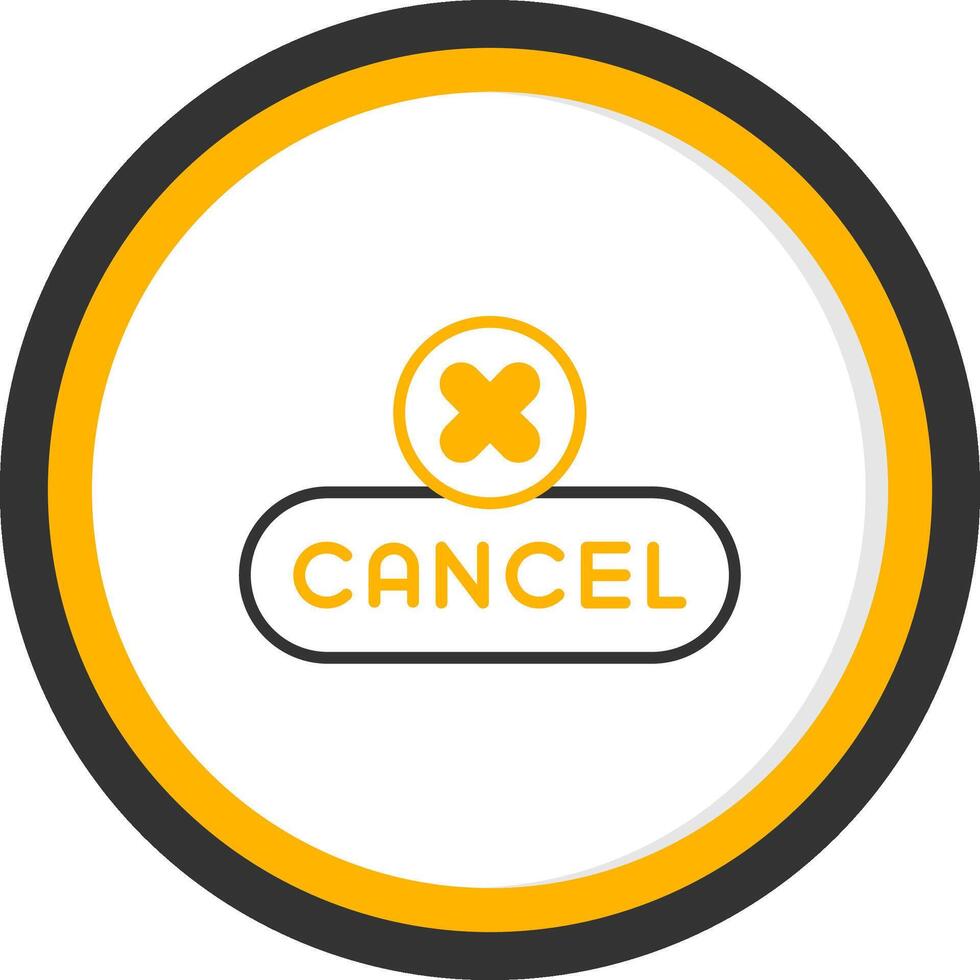 Cancel Action Button Line Two Color Circle vector