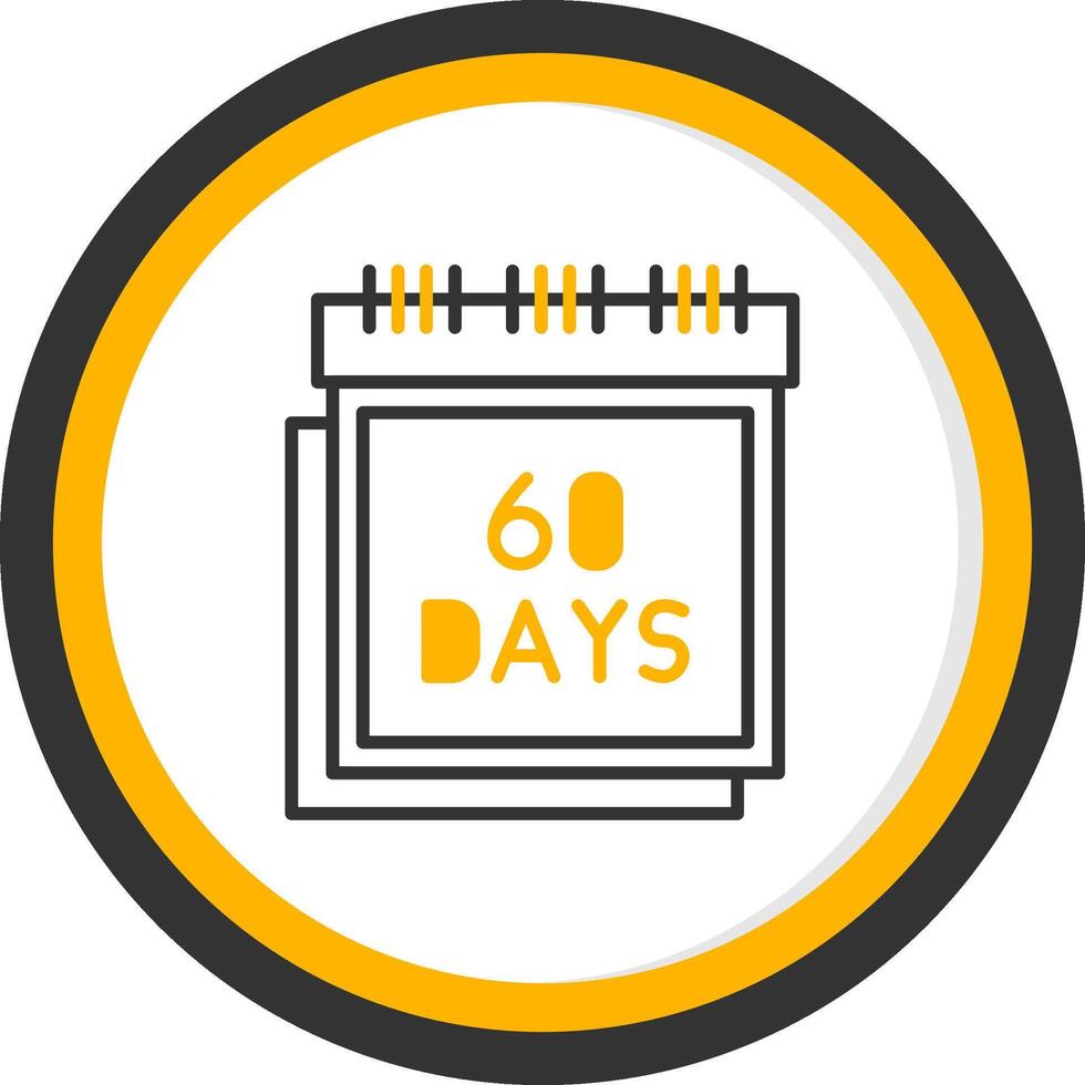 60 Days Guarantee Sign Line Two Color Circle vector