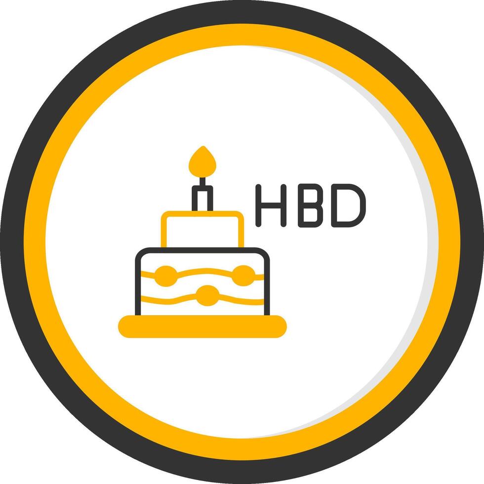 Personalized Birthday Greeting Line Two Color Circle vector