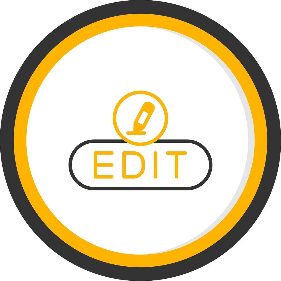 Edit Content Button Line Two Color Circle vector