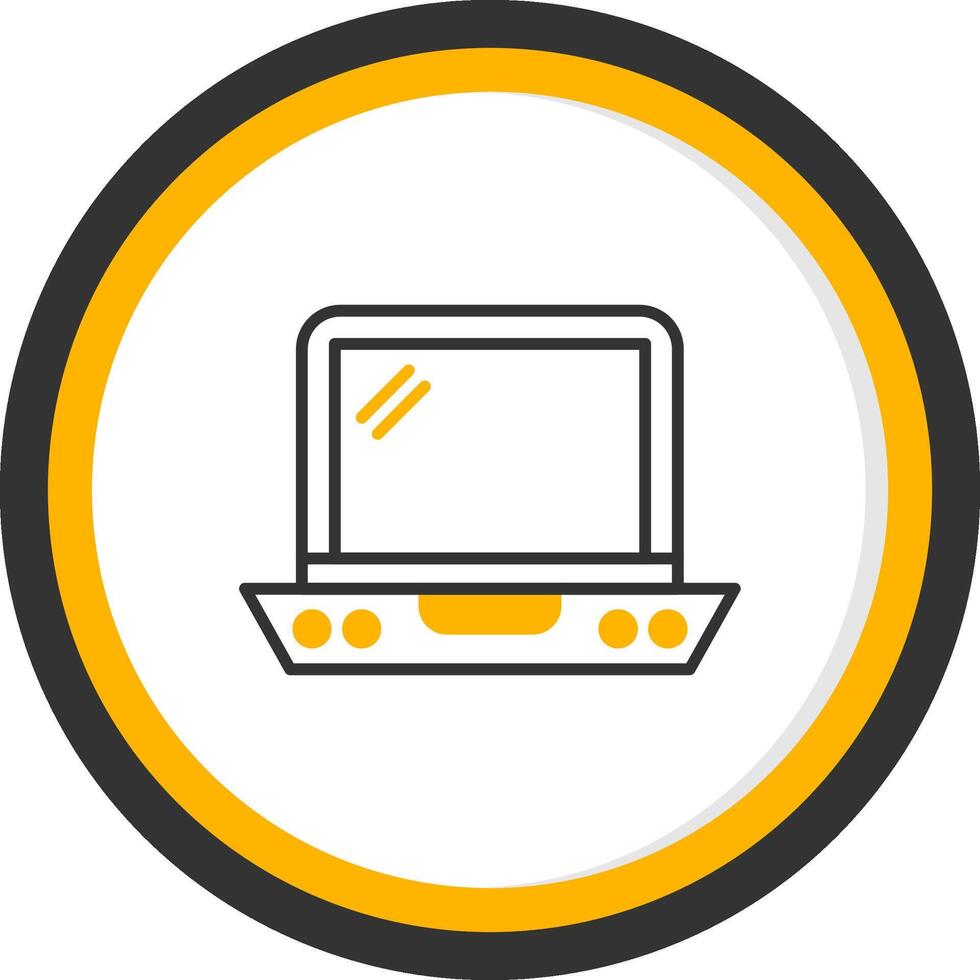 Business Laptop Device Line Two Color Circle vector